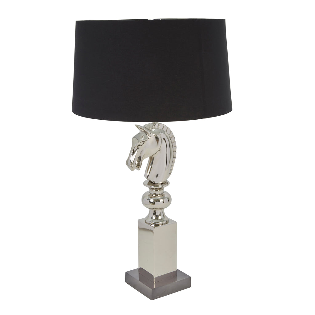 Stainless Steel 31" Horse Headtable Lamp, Silver - ReeceFurniture.com