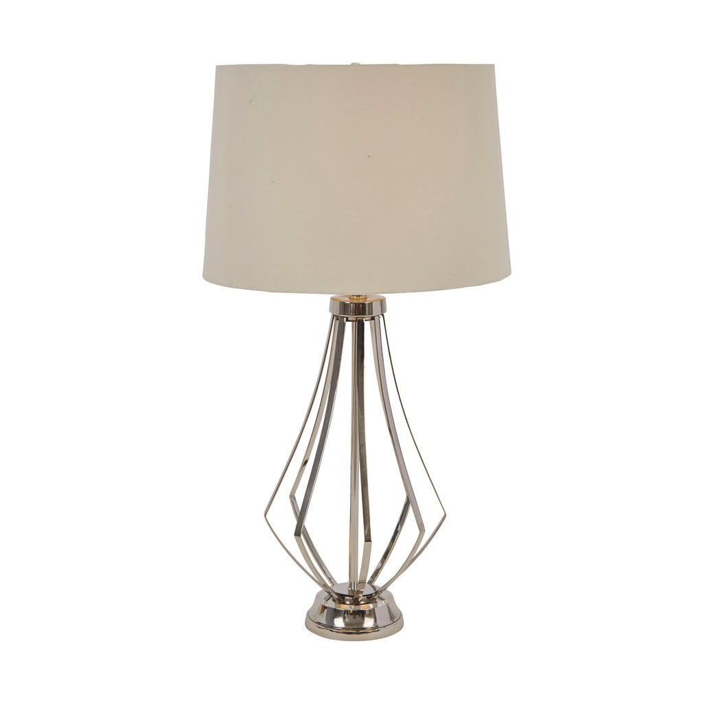 Stainless Steel 25" Open Bodytable Lamp, Silver - ReeceFurniture.com