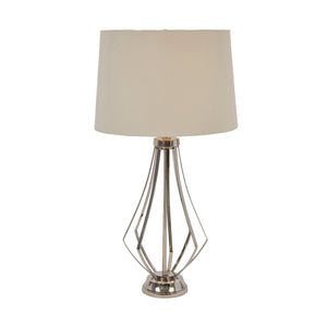 Stainless Steel 25" Open Bodytable Lamp, Silver - ReeceFurniture.com