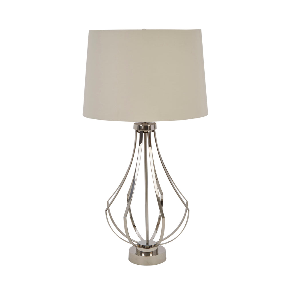 Stainless Steel 25" Open Bodytable Lamp, Silver - ReeceFurniture.com