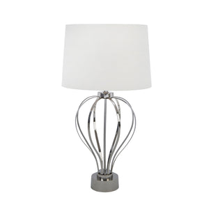Stainless Steel 25" Open Bodytable Lamp, Silver - ReeceFurniture.com