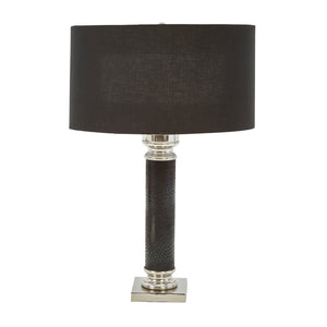 Aluminum 21" Pillar Table Lamp, Black - ReeceFurniture.com