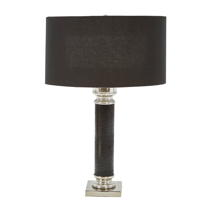 Aluminum 21" Pillar Table Lamp, Black