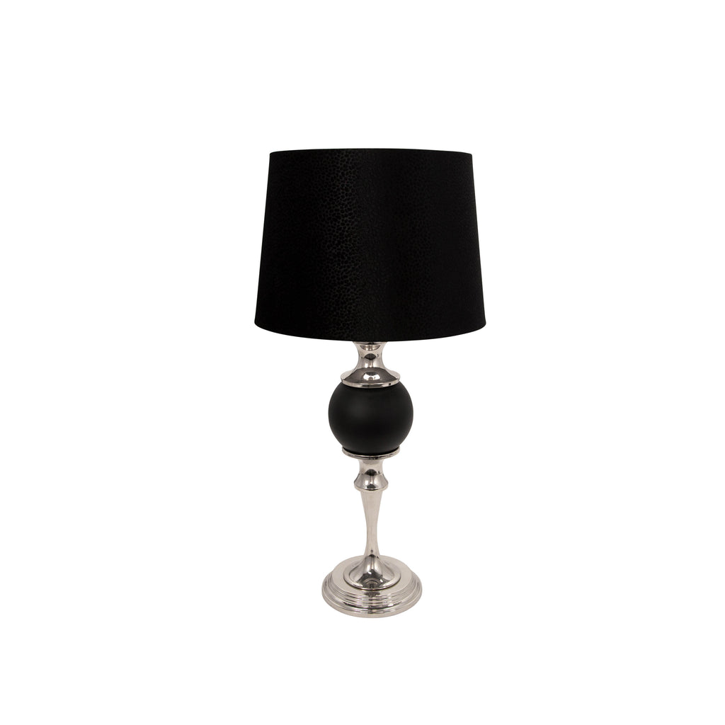 Metal 30" Table Lamp With Glass Ball, Silver - ReeceFurniture.com