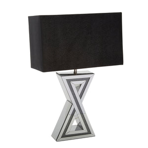Mirrored  30" "X" Table Lamp,Silver - ReeceFurniture.com