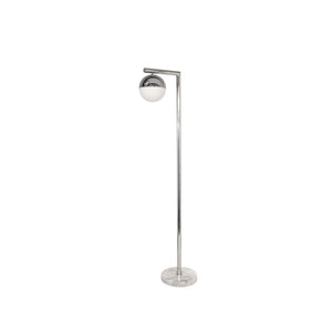 Metal 62" Flool Lamp W/ Marble Base, Silver - ReeceFurniture.com