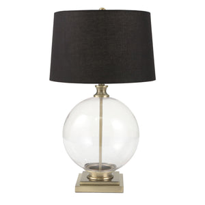 Glass 31" Globe Table Lamp, Clear - ReeceFurniture.com