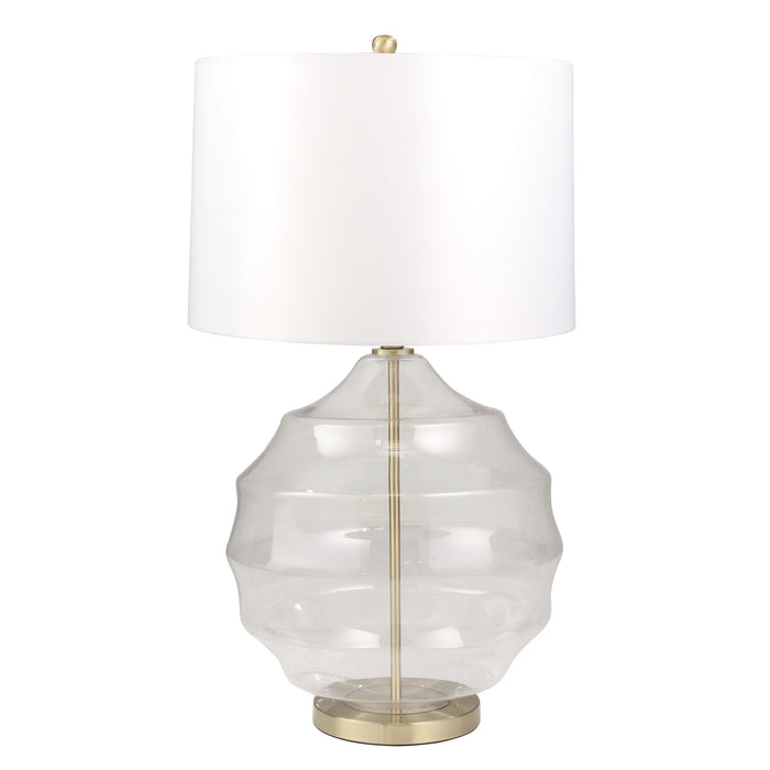 Glass 32" Irregular Globe Table Lamp, Clear
