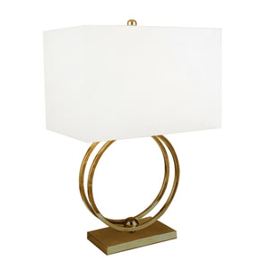 Metal 28" Double Circle Tablelamp, Gold - ReeceFurniture.com