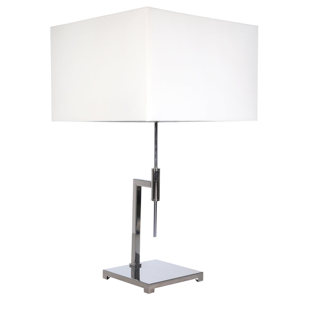 Metal  29" Abstract Table Lamp, Silver - ReeceFurniture.com