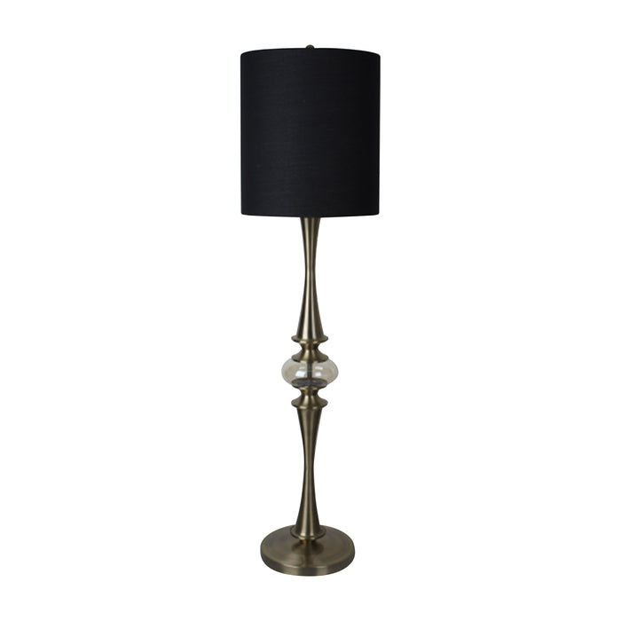 Metal 63" Floor Lamp With Crystal Orb, Bronze