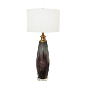 Glass 38" Table Lamp, Smoke - ReeceFurniture.com
