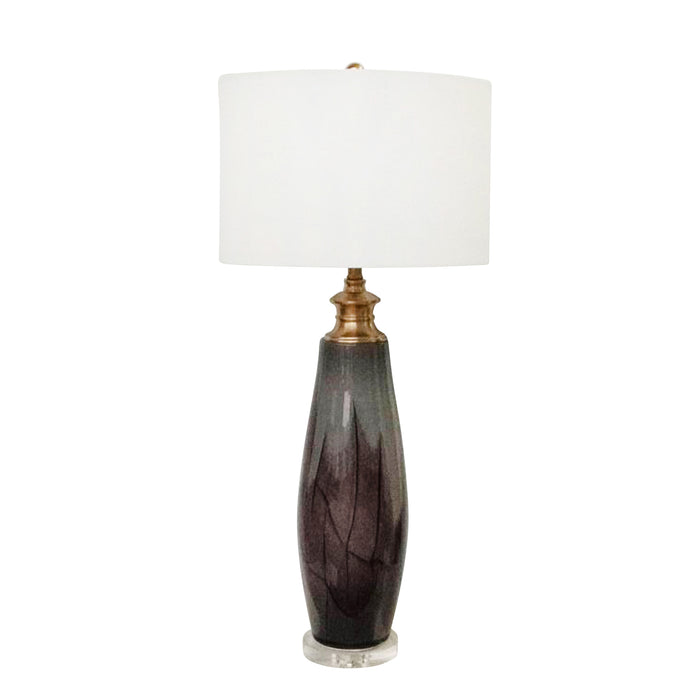 Glass 38" Table Lamp, Smoke