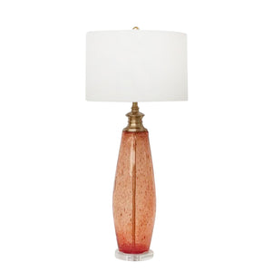 Glass 38" Table Lamp, Orange - ReeceFurniture.com