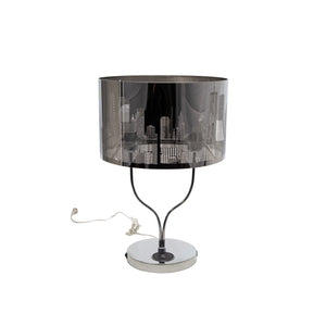 Stainless Steel 20" "Skyline" 2 Bulb Table Lamp W/Usb,Silver - ReeceFurniture.com