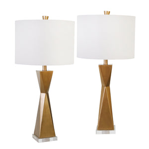 S/2 Resin 28" Table Lamps, Gold - ReeceFurniture.com
