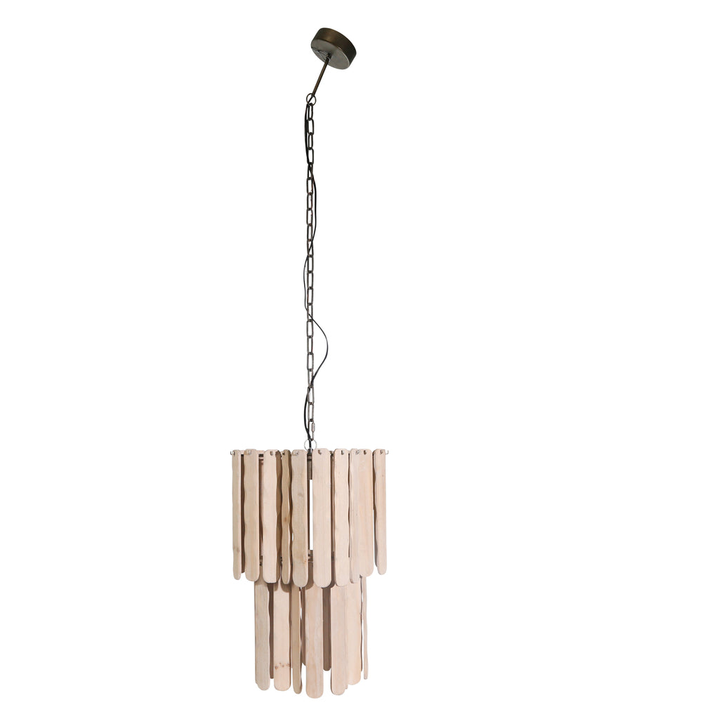 Fir Wood 65" Swag Lamp, Natural - ReeceFurniture.com