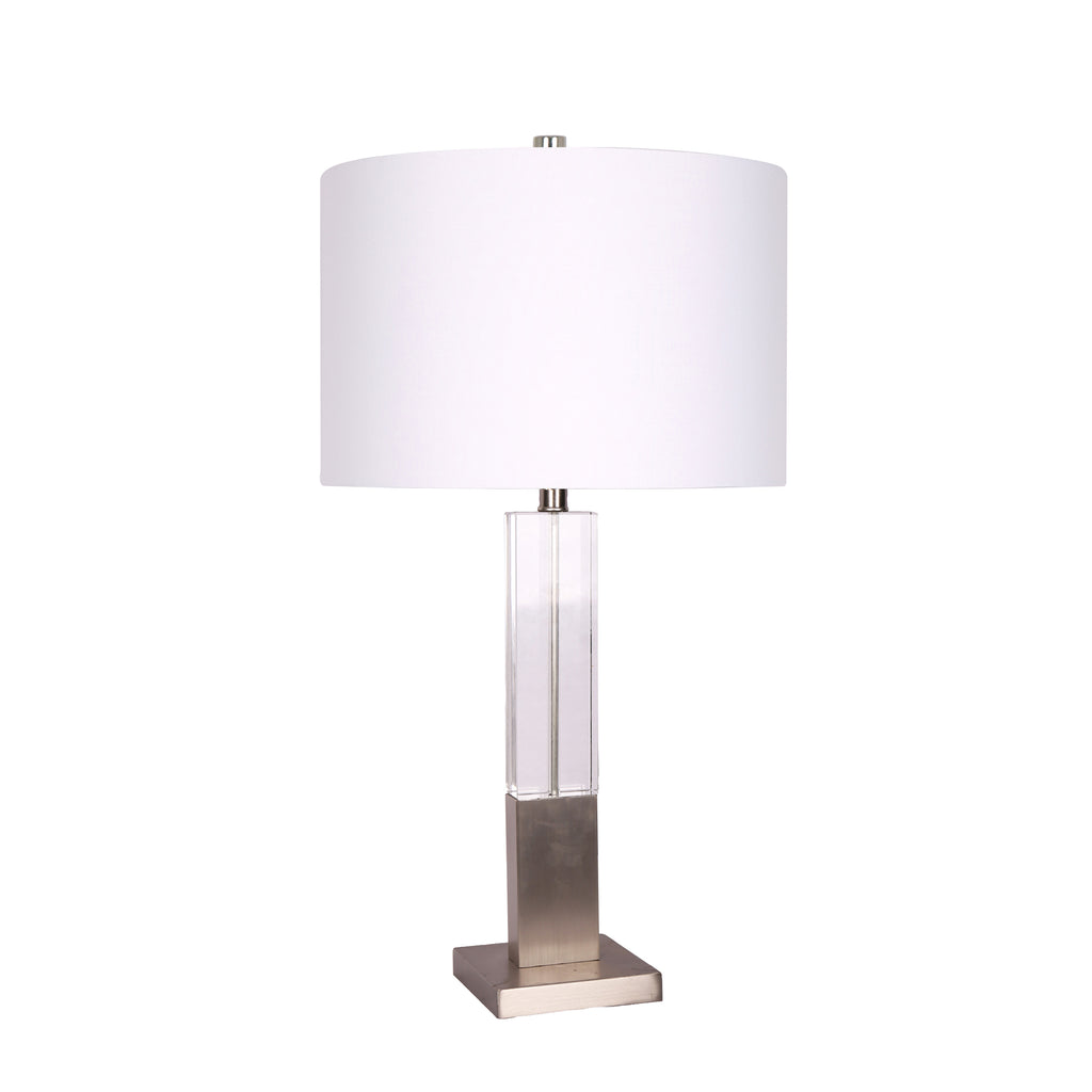 Crystal 27" Block Lamp, Gold - ReeceFurniture.com