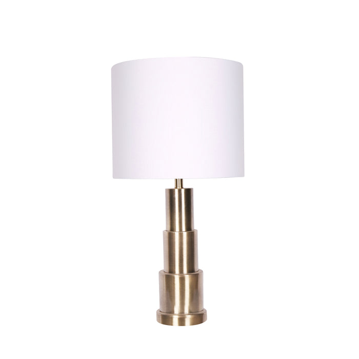 Metal 26" Cylinder Stacked Lamp, Brass