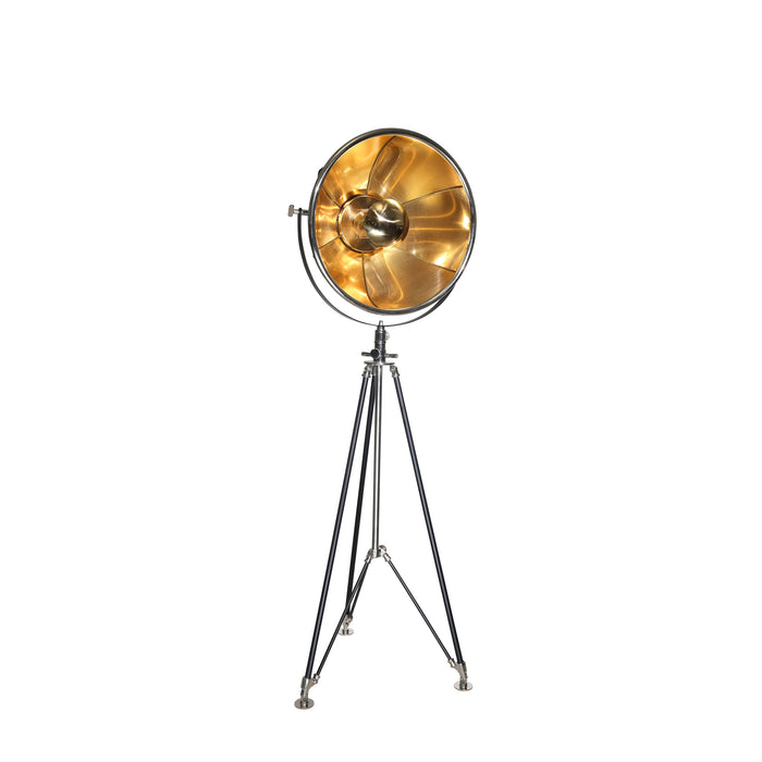 Metal 62" Photographer'S Tripod Floor Lamp, Black/Gold