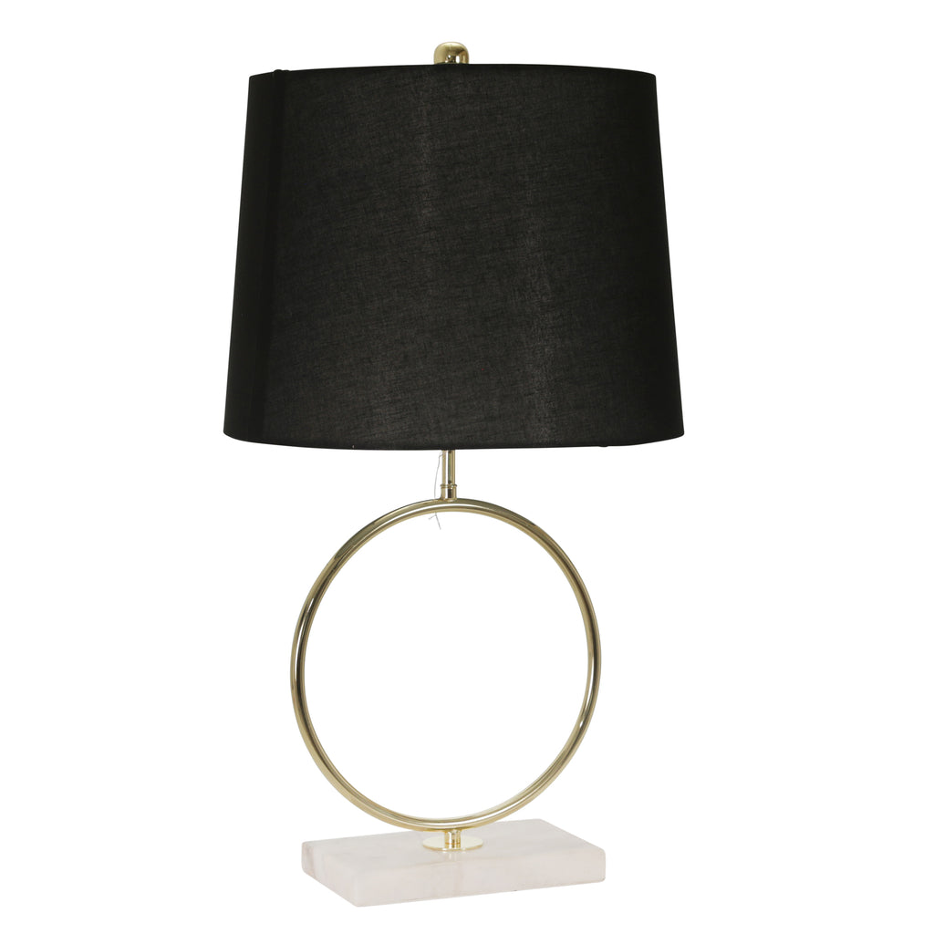 Metal 27.5" Ring Table Lamp W/ Marble Base, Gold - ReeceFurniture.com