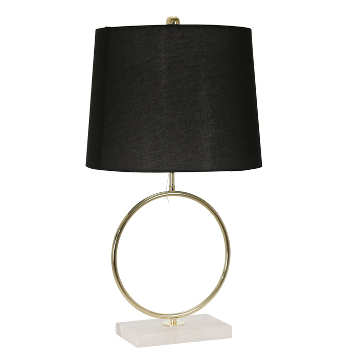 Metal 27.5" Ring Table Lamp W/ Marble Base, Gold