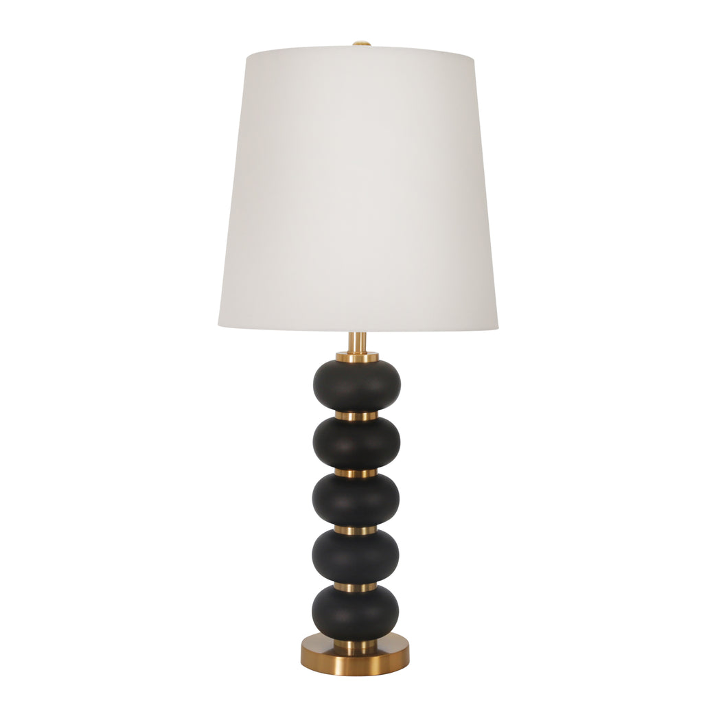 Metal 34" Stacked Ball Table Lamp, Black/Gold - ReeceFurniture.com