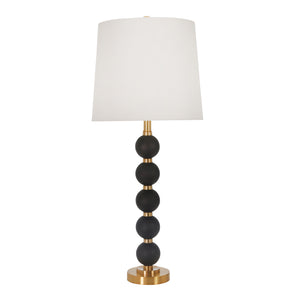 Metal 32.5" Stacked Ball Table Lamp, Black/Gold - ReeceFurniture.com