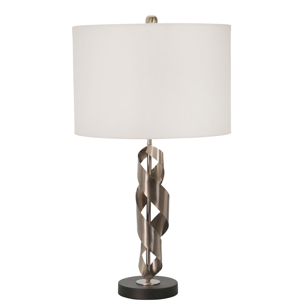 Metal 28" Abstract Looped Table Lamp, Silver - ReeceFurniture.com