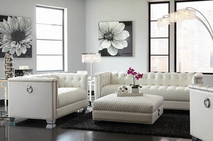 G505391 - Chaviano Tufted Upholstered Living Room - Pearl White - ReeceFurniture.com