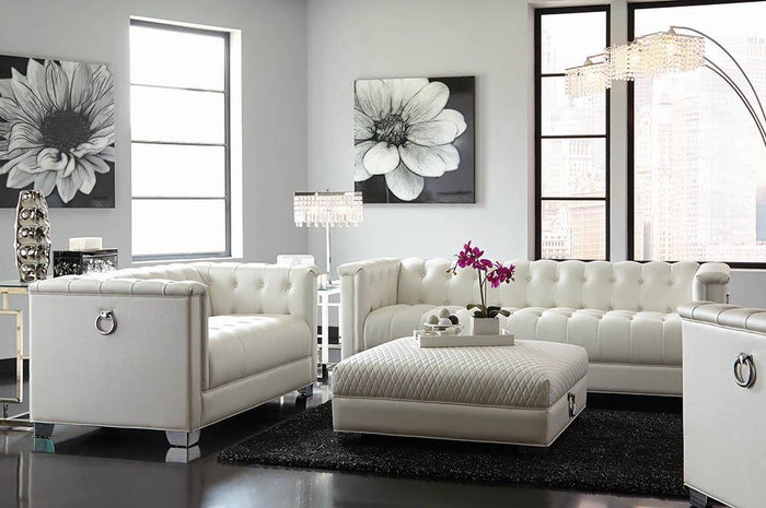 G505391 - Chaviano Tufted Upholstered Living Room - Pearl White