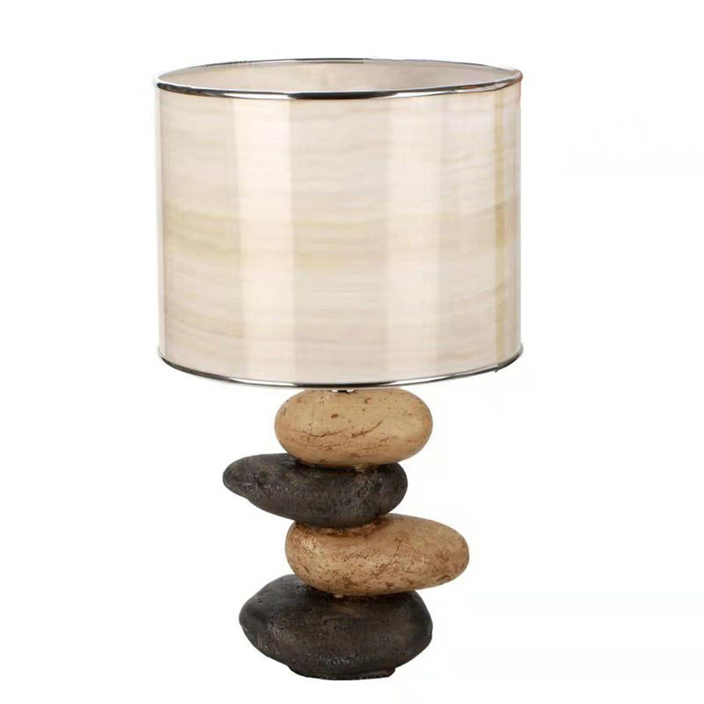 Polyresin 21.75" Stacked Rock Lamp, Brown - ReeceFurniture.com