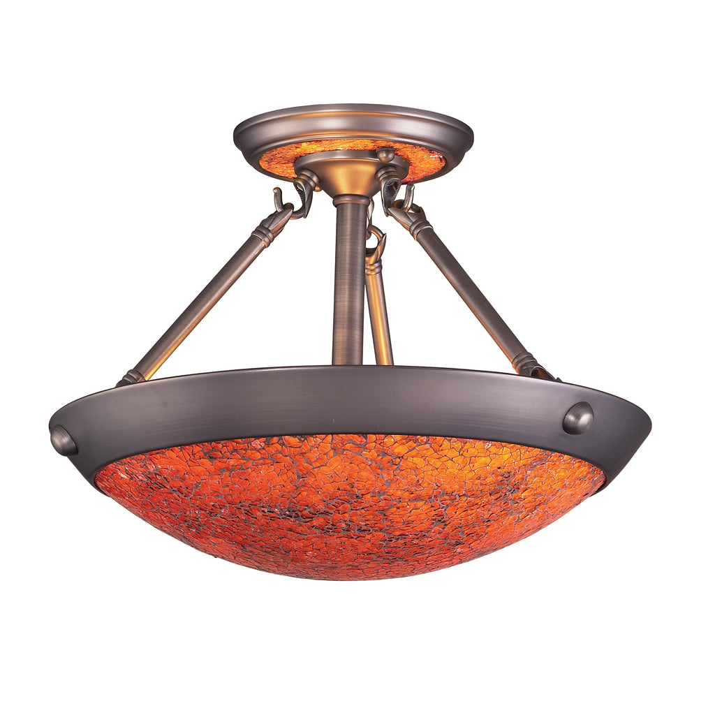 Diamante - Semi Flush Mount - Antique Pewter, Autumn Sunset, Autumn Sunset - ReeceFurniture.com