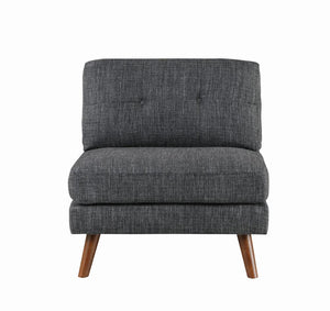 G551401 - Churchill Tufted Cushion Back Living Room - Dark Grey And Walnut - ReeceFurniture.com