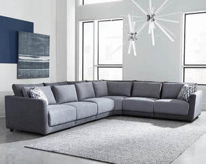 G551441 - Seanna Cushion Back Upholstered Living Room - Light And Dark Grey - ReeceFurniture.com