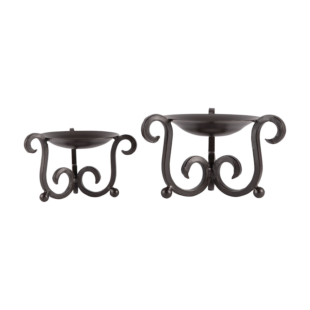 620621 - Candelaria Set of 2 Pillar Holders - ReeceFurniture.com