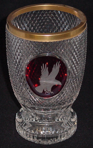629179 Crystal W/Diamond Cuts & Engraved Eagle In Oval Panel, Gold, Bohemian Glassware, Rimpler, - ReeceFurniture.com - Free Local Pick Ups: Frankenmuth, MI, Indianapolis, IN, Chicago Ridge, IL, and Detroit, MI