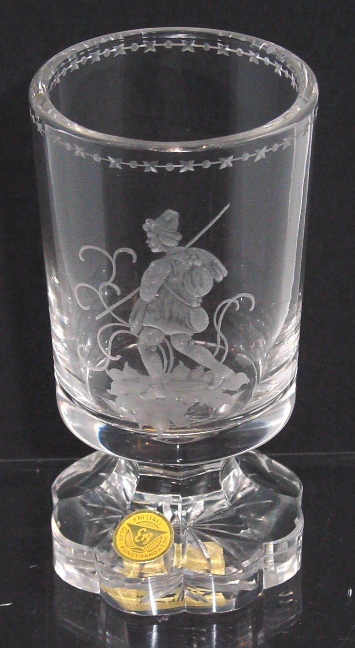 629280 Crystal W/Straight Round Side Engraved Man Walking, X & O, Bohemian Glassware, Rimpler, - ReeceFurniture.com - Free Local Pick Ups: Frankenmuth, MI, Indianapolis, IN, Chicago Ridge, IL, and Detroit, MI