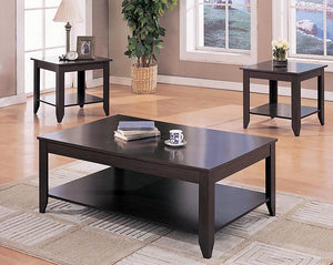 G700285 - Stewart 3-Piece Occasional Table Set With Lower Shelf - Cappuccino - ReeceFurniture.com