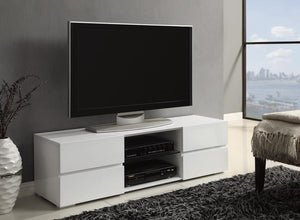 G700825 - 4-Drawer TV Console - Glossy White or Black - ReeceFurniture.com