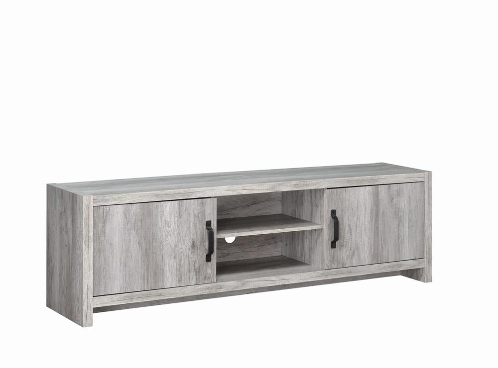 G701025 - 2-Door TV Console - Grey Driftwood - ReeceFurniture.com