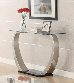 G701238 - Willemse Glass Top Occasional Tables - Clear And Satin - ReeceFurniture.com