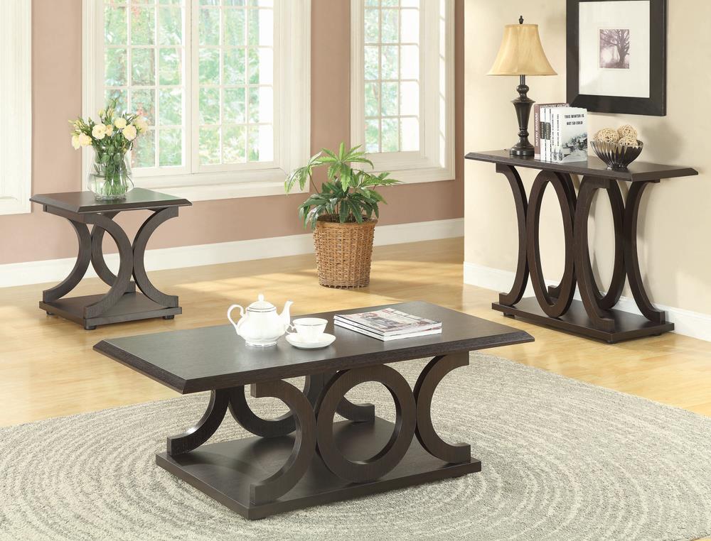 G703148 - C-Shaped Base Occasional Table - Cappuccino - ReeceFurniture.com