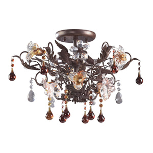 Cristallo Fiore - Semi Flush Mount - Deep Rust - ReeceFurniture.com
