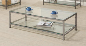 G720228 - Ontario Occasional Table With Glass Shelf - Black Nickel - ReeceFurniture.com