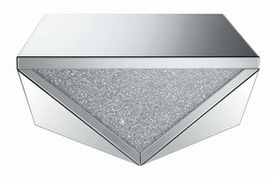 G722507 - Occasional Table With Triangle Detailing - Silver And Clear Mirror - ReeceFurniture.com
