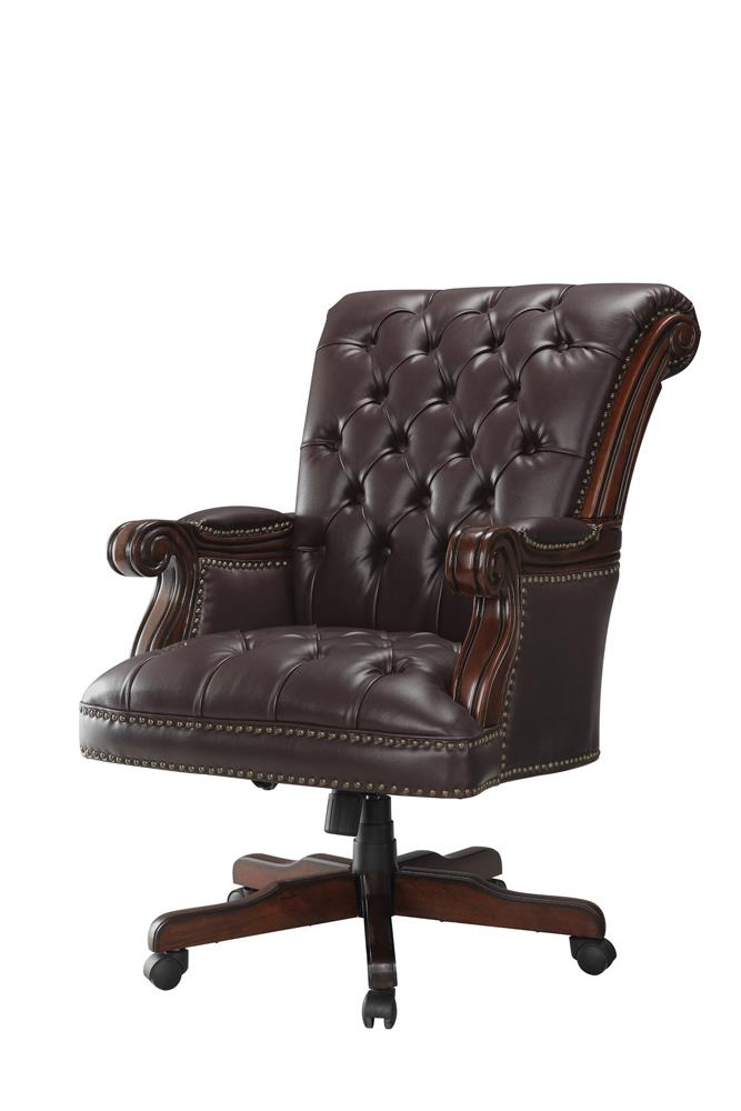G800142 - Tufted Adjustable Height Office Chair - Dark Brown - ReeceFurniture.com