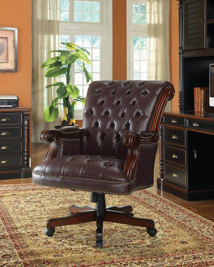 G800142 - Tufted Adjustable Height Office Chair - Dark Brown - ReeceFurniture.com