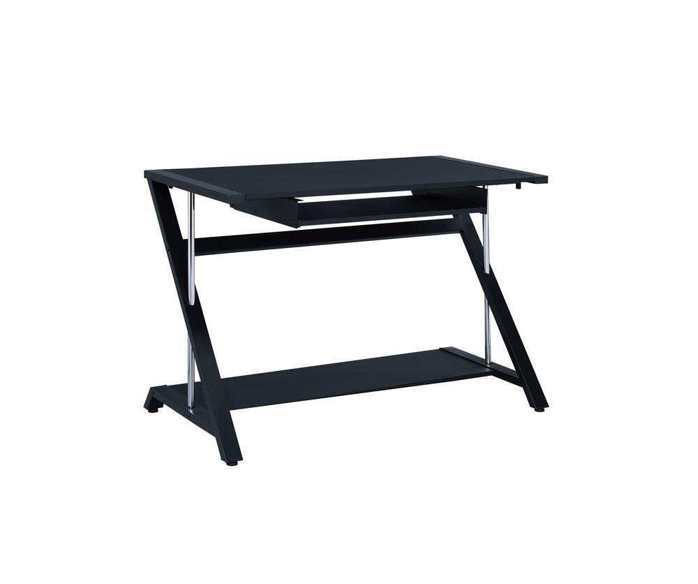 G800222 - Mallet Computer Desk With Bottom Shelf - Black - ReeceFurniture.com
