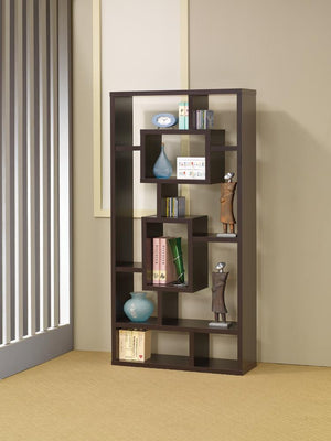 G800259 - 10-Shelf Bookcase - Cappuccino or Black Oak - ReeceFurniture.com
